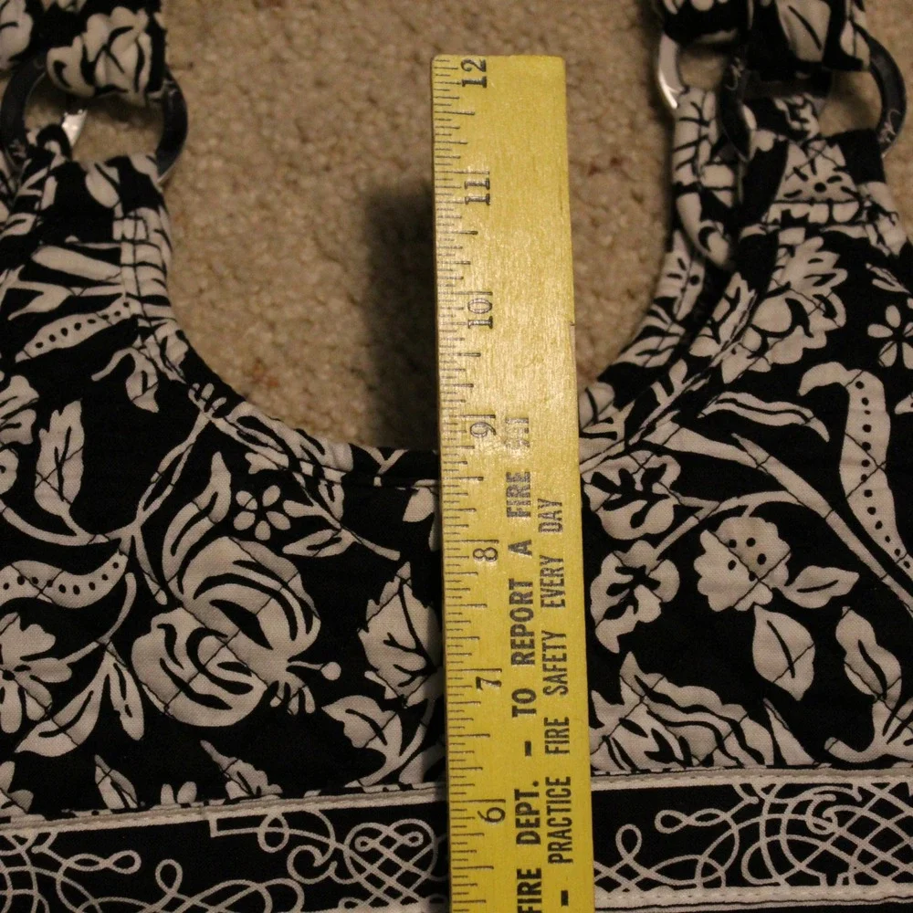 Marie Lifestyle Collection Hobo Bag Quilted Floral Black White Blue Pink Medium